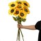 Artificial Sunflowers Flowers 8pcs Single Long Stem Large Faux Silk Sunflower Flower Bouquets for Wedding Party Bulk Yellow Centerpieces Home Decor